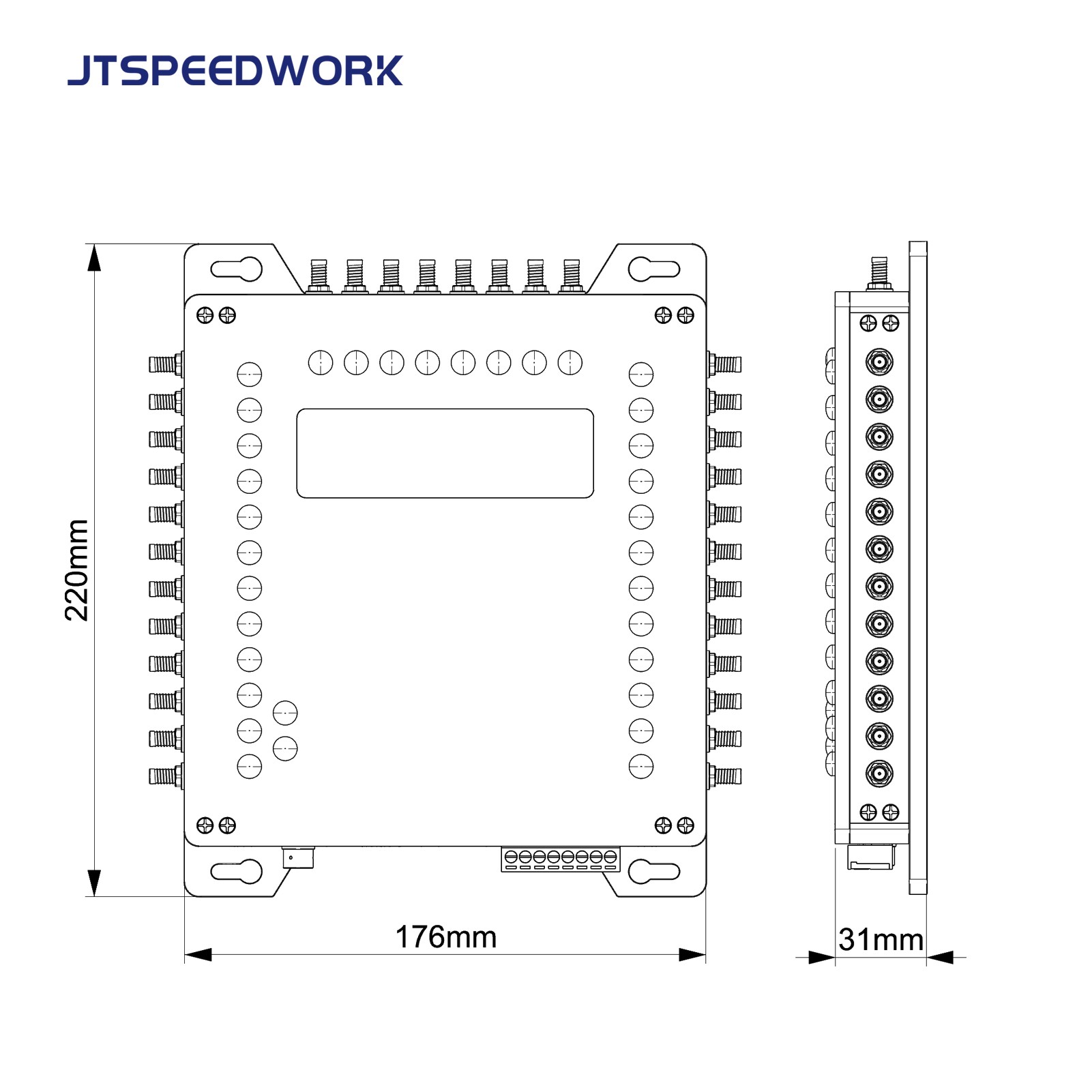 قارئ JT-932 الثابت بتقنية UHF RFID ذو 32 منفذًا، Impinj R2000 عالي الحساسية، معيار ISO18000-6C