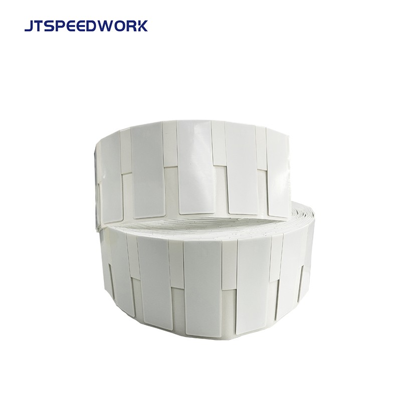 JT-K8025 80*25*1.26 مم 860-960 ميجاهرتز UHF ملصق مرن قابل للطباعة على المعدن بتقنية RFID Impinj Monza R6-P