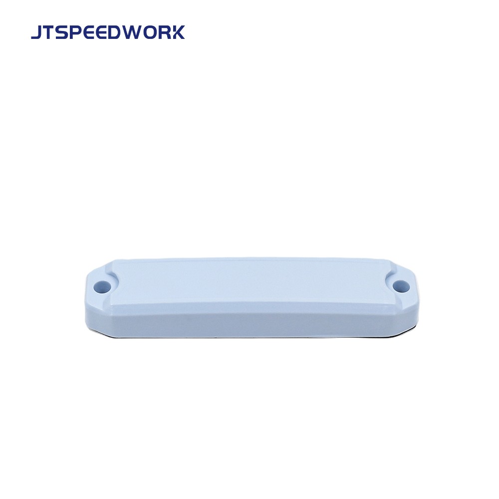JT-K8520، أبعادها 85 × 20 × 11 مم، تعمل بتقنية UHF RFID بتردد 860-960 ميجاهرتز، وهي علامة مضادة للمعادن لإدارة الأصول.