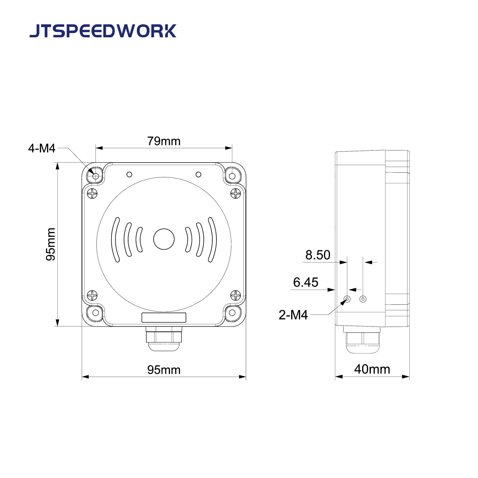 قارئ RFID صناعي من نوع JT-7100، نطاق تردد 860-960 ميجاهرتز، نطاق 0-3 أمتار