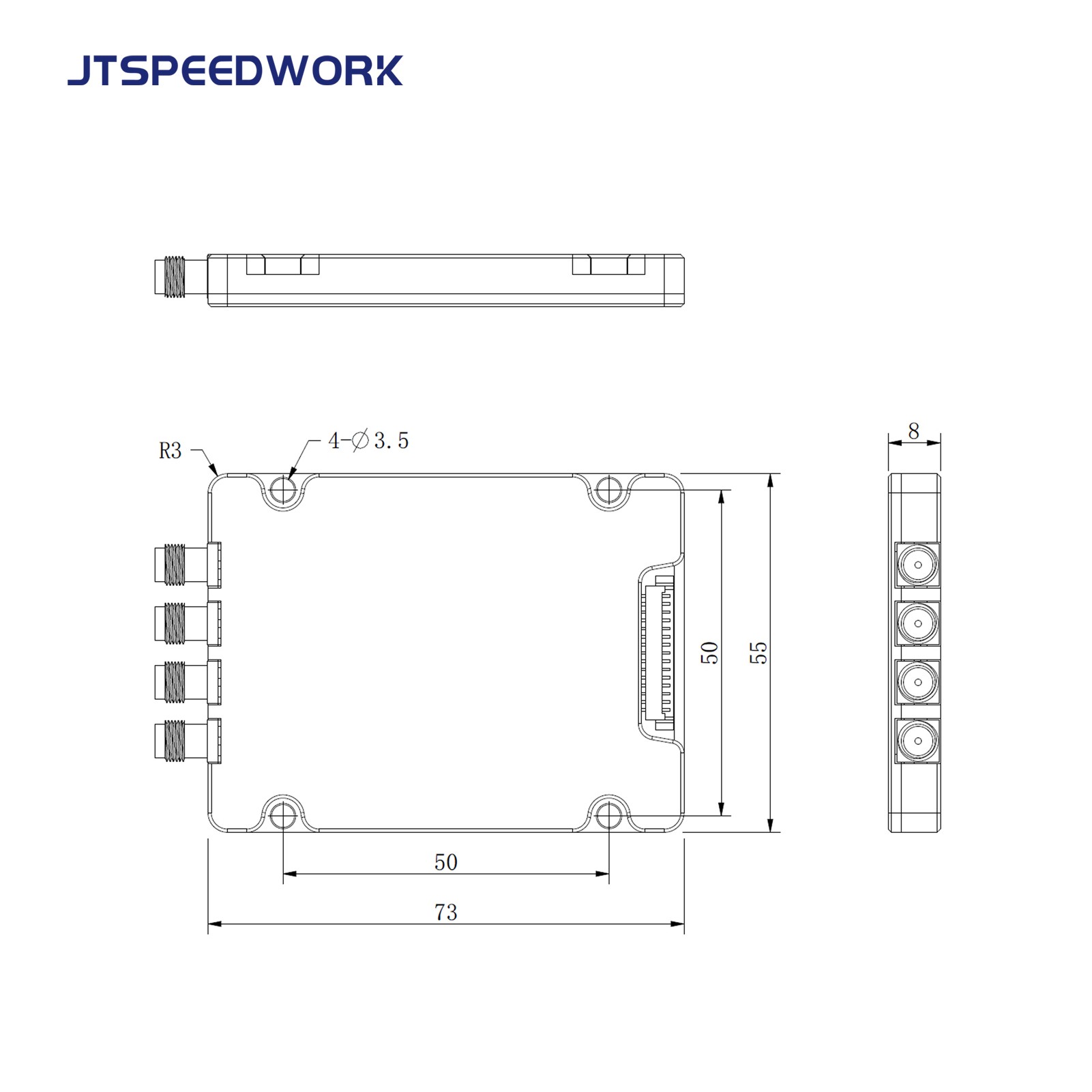 وحدة JT-2540 TM200 UHF RFID رباعية المنافذ 860-960 ميجاهرتز TTL