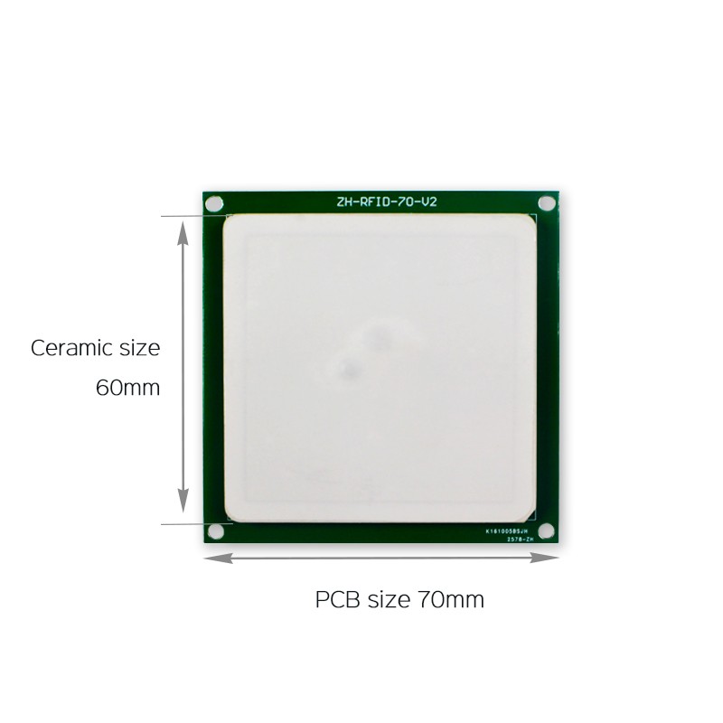 هوائي سيراميكي JT-T0060 بتردد UHF RFID، بقدرة 4 ديسيبل، بتردد 860-960 ميجاهرتز، استقطاب دائري يمين، موصل قابل للتخصيص