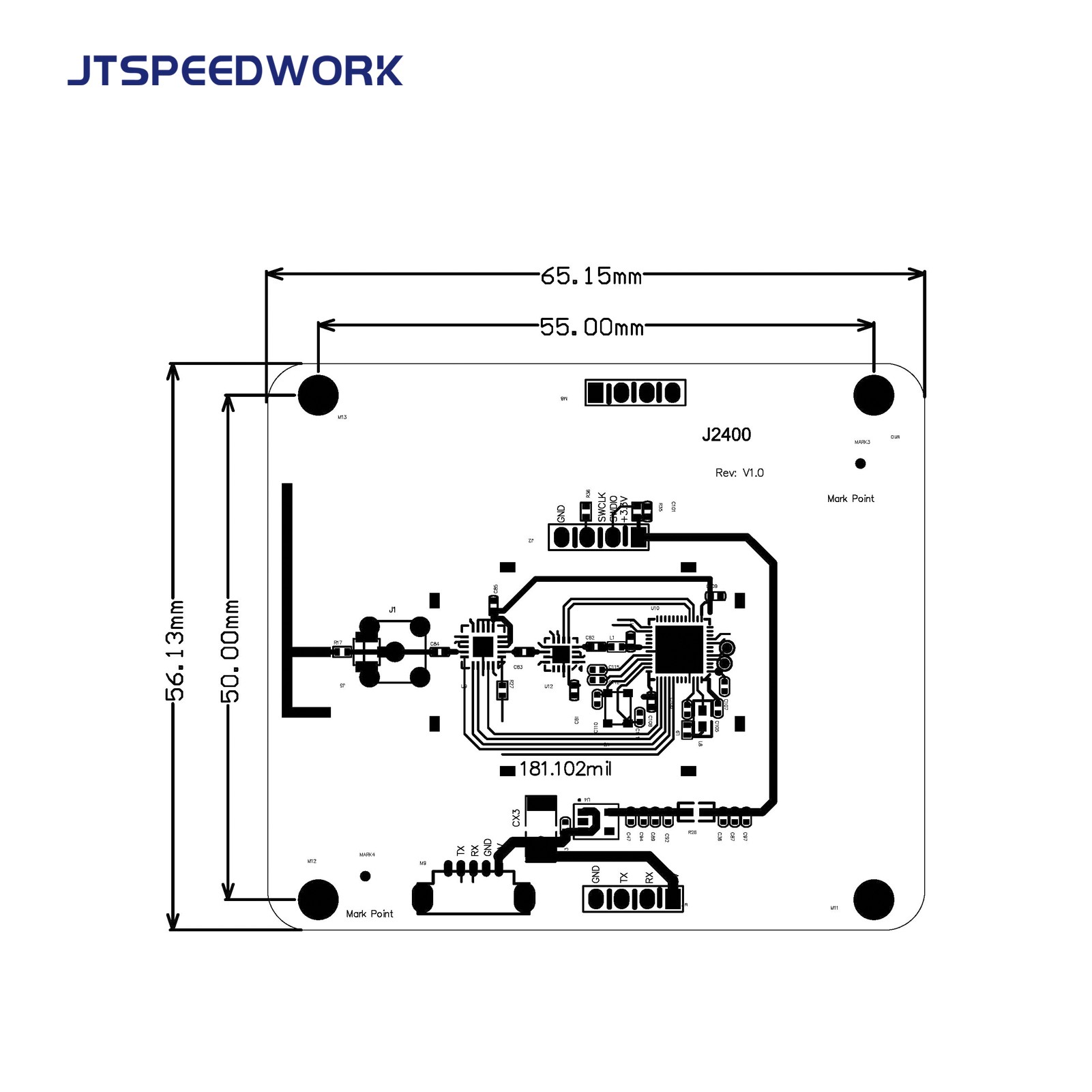 وحدة RFID النشطة JT-2400 بتردد 2.45 جيجاهرتز