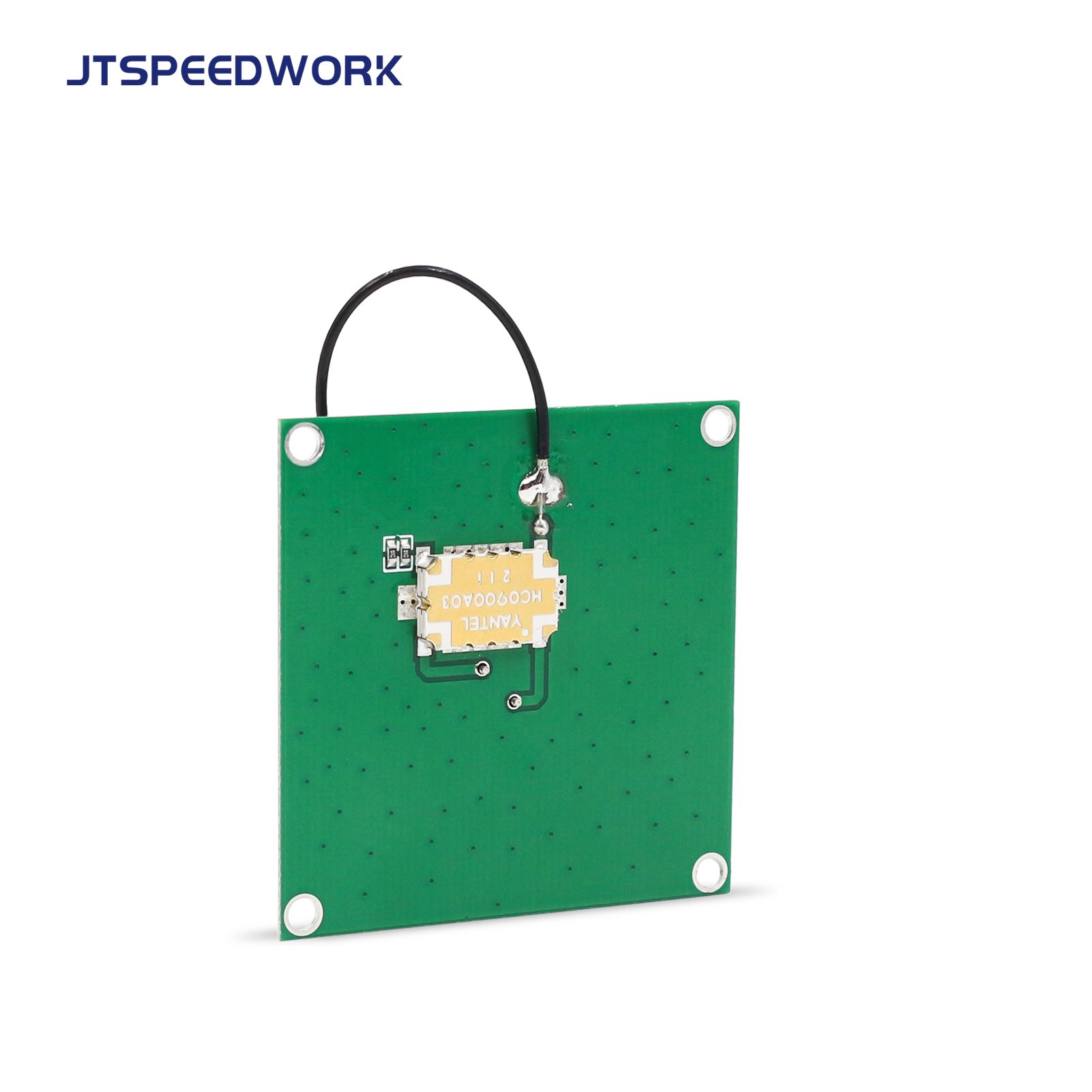 هوائي سيراميكي JT-T0040 بقدرة 3 ديسيبل UHF RFID، مقاس 40 × 40 مم، نطاق تردد 860-960 ميجاهرتز، استقطاب دائري يمين، موصل مخصص