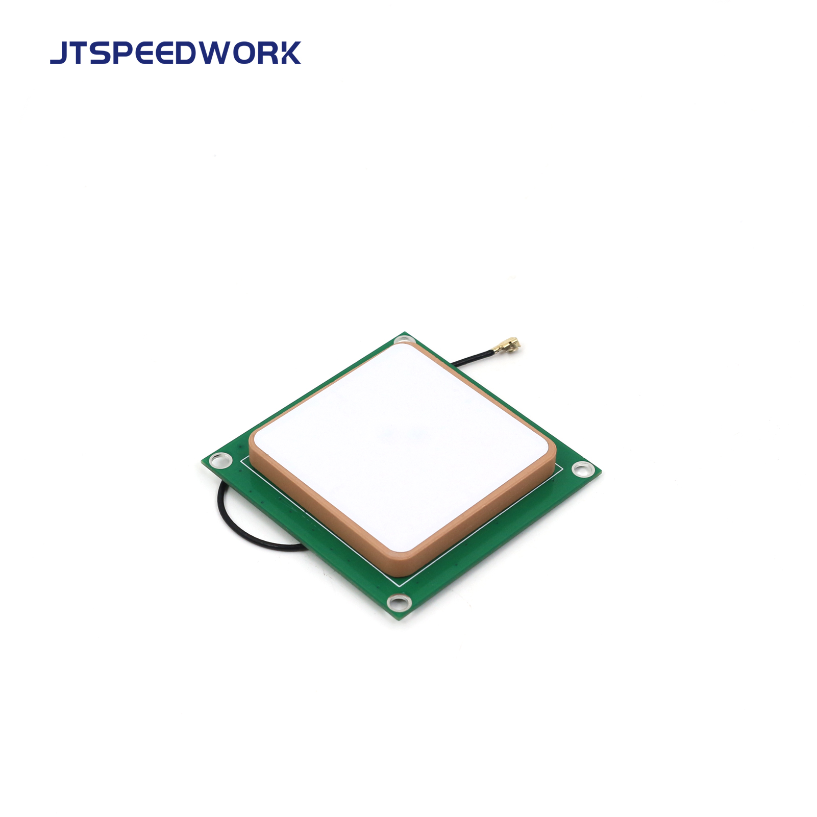 هوائي سيراميكي JT-T0040 بقدرة 3 ديسيبل UHF RFID، مقاس 40 × 40 مم، نطاق تردد 860-960 ميجاهرتز، استقطاب دائري يمين، موصل مخصص