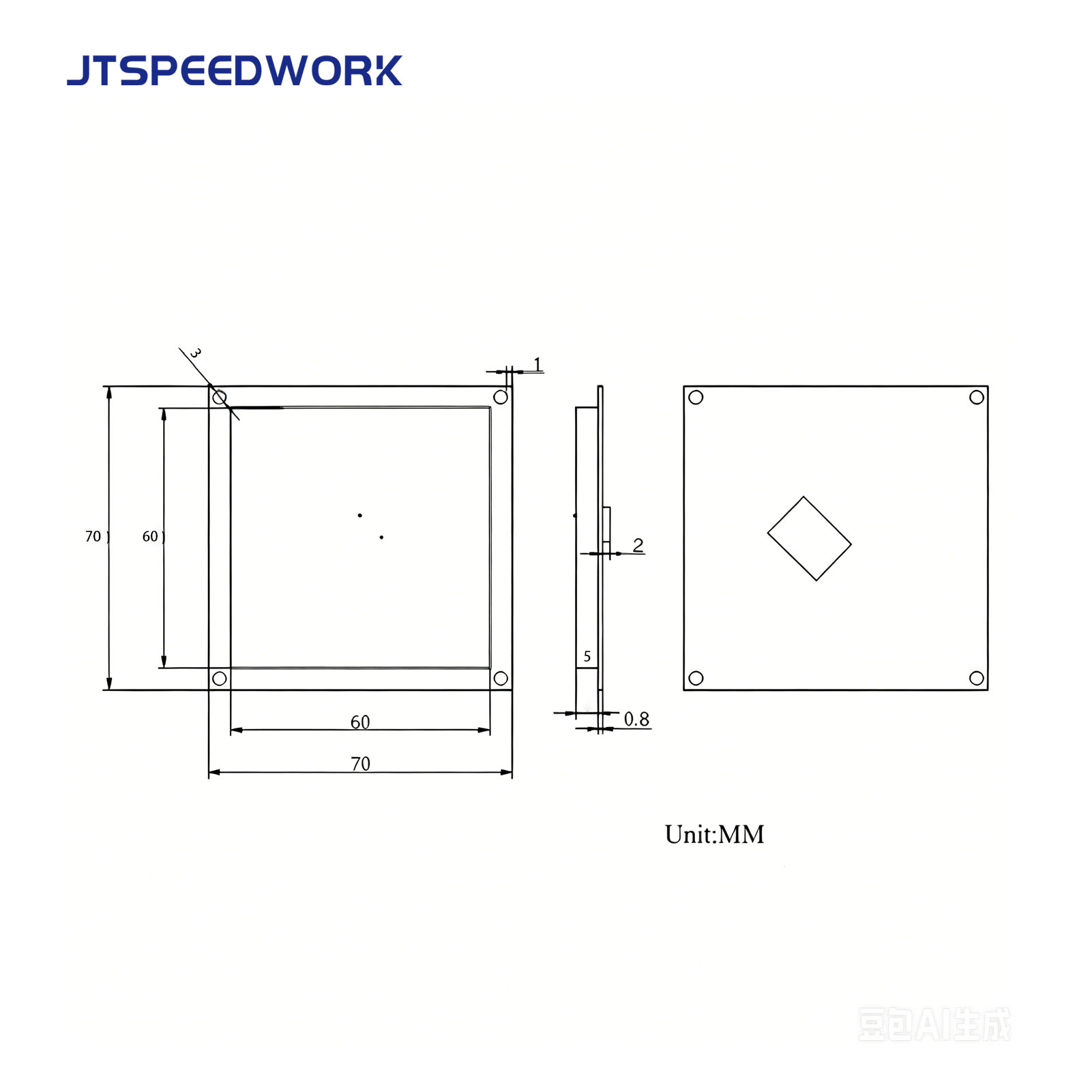 هوائي سيراميكي JT-T0060 بتردد UHF RFID، بقدرة 4 ديسيبل، بتردد 860-960 ميجاهرتز، استقطاب دائري يمين، موصل قابل للتخصيص