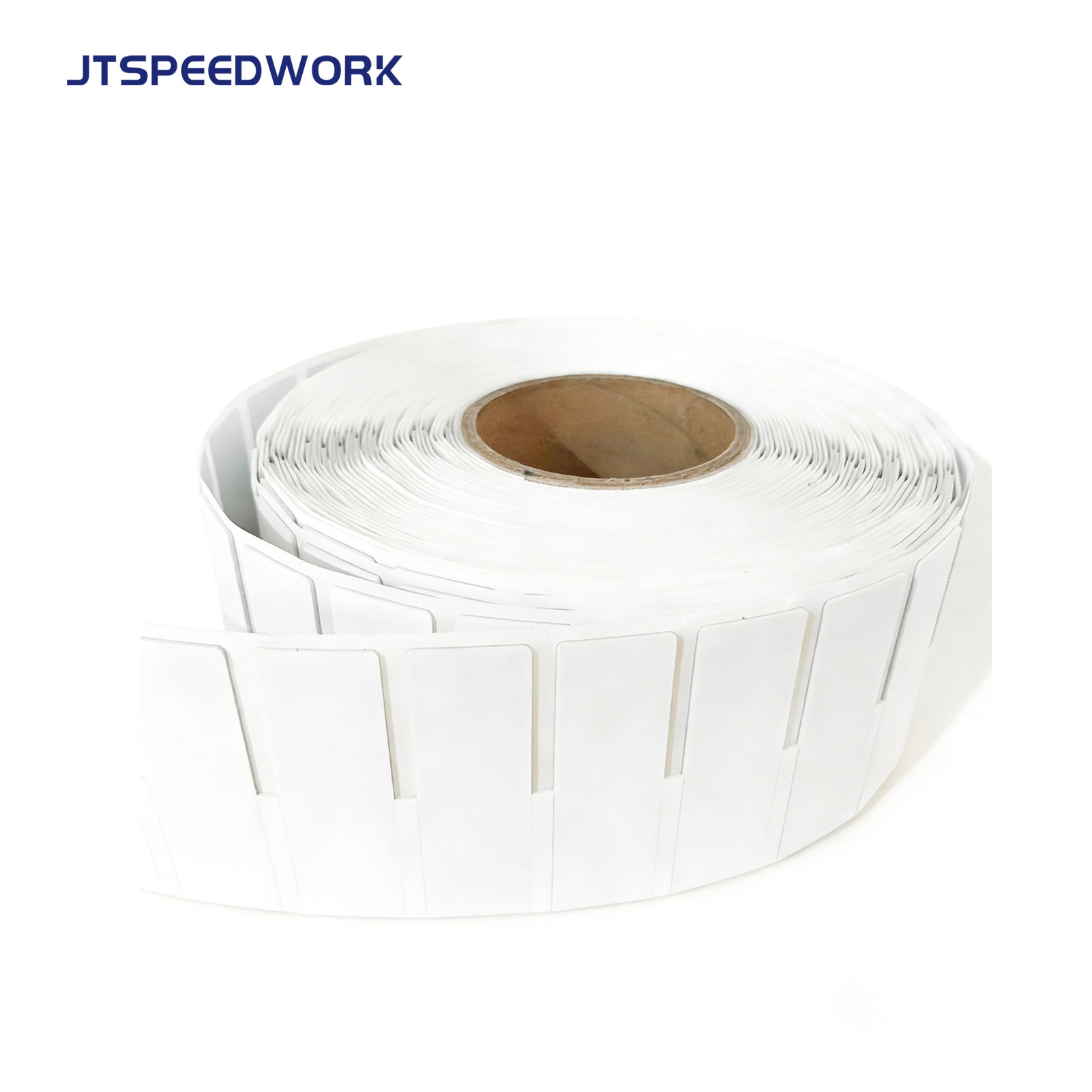 JT-K8025 80*25*1.26 مم 860-960 ميجاهرتز UHF ملصق مرن قابل للطباعة على المعدن بتقنية RFID Impinj Monza R6-P